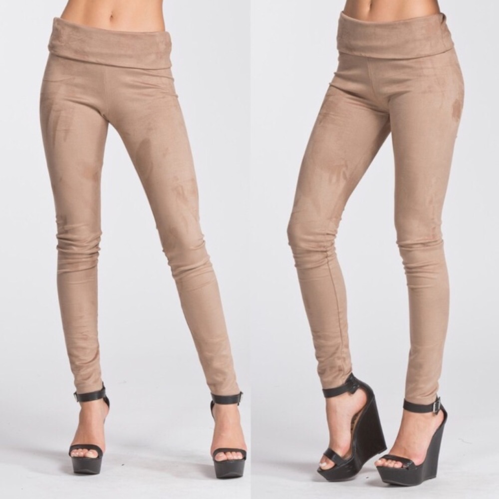 Kiera suede leggings “camel” color